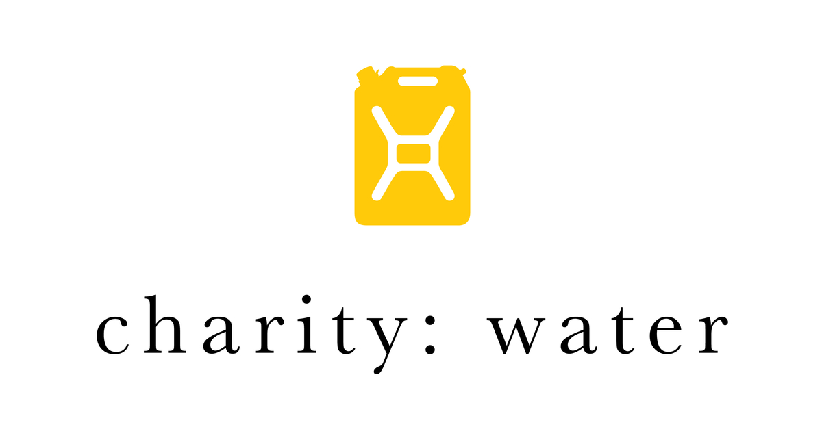 the logo for charity water