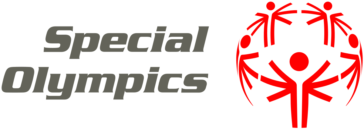 a black and red logo with the words special olympics